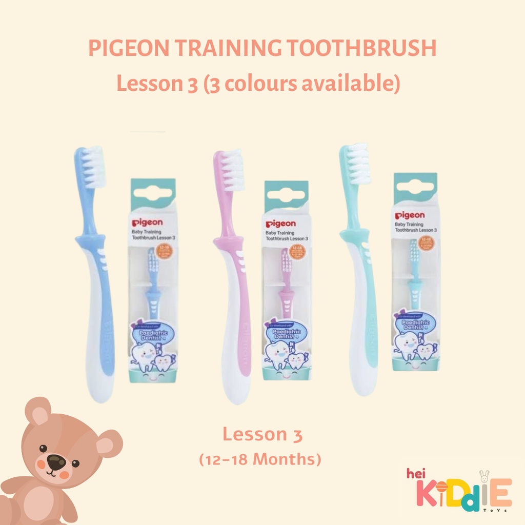 Pigeon Baby Training Toothbrush Lesson 1-2-3/set/ Sikat gigi bayi