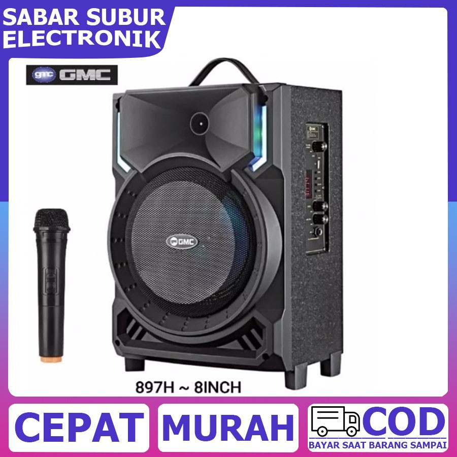 Speaker Gmc 897h Speaker Portable Bluetooth - ukuran 8 inch