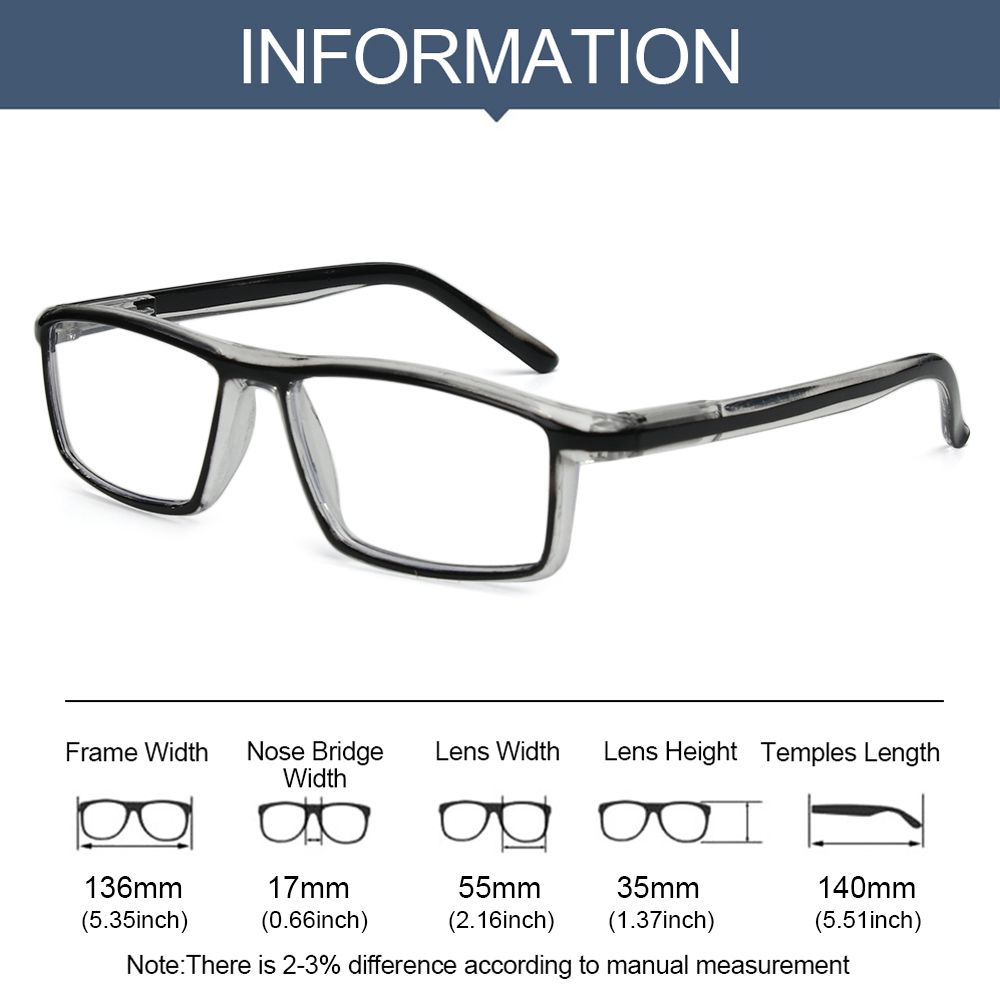 ROW Unisex Reading Glasses High-definition Eyeglasses Presbyopic Glasses Vision Care Portable Anti Blue Light Ultralight PC Frames/Multicolor