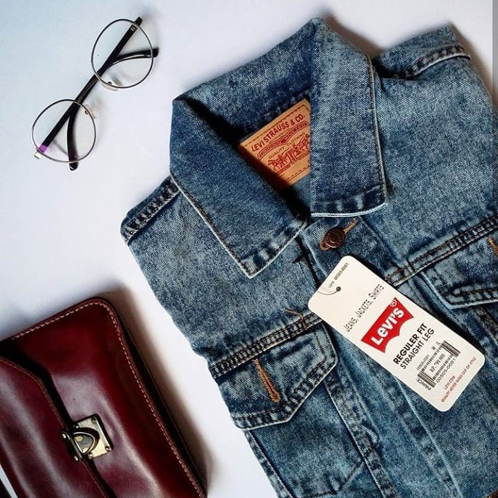 Jaket Jeans Sandwash Levis Ukuran L XL-4