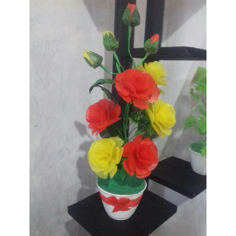 mawar warna warni kresek