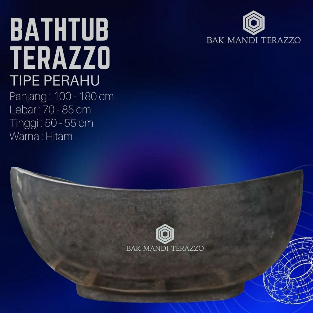 BAKMANDIITERAZZO | BATHTUB PORTABLE MINIMALIS | BATHTUB TERASO UNIK CANTIK | TIPE PERAHU HITAM