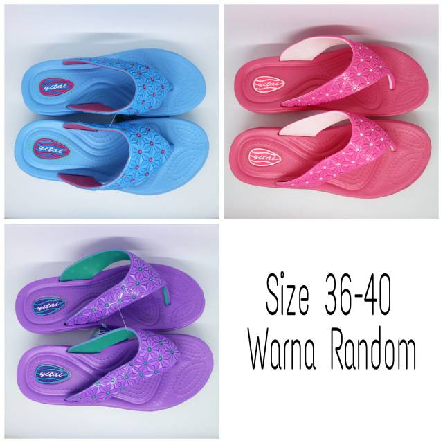 SANDAL JEPIT KARET WANITA YT MOTIF