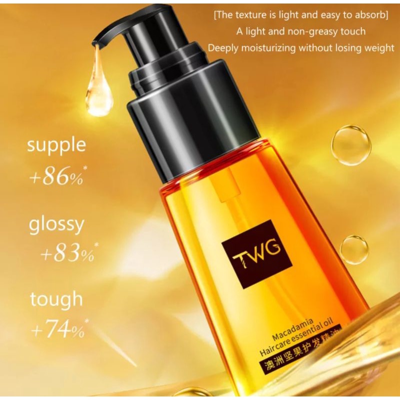 TWG Hair Care Essential Oil Perawatan Rambut &amp; Kulit Kepala Cocok Untuk Semua Jenis Rambut / Minyak Perawatan Rambut Kering Rusak Bercabang / Minyak Pelembab Rambut / Hair Vitamin Rambut TWG / Vitamin Rambut Memperbaiki Rambut Rusak Bercabang Kering