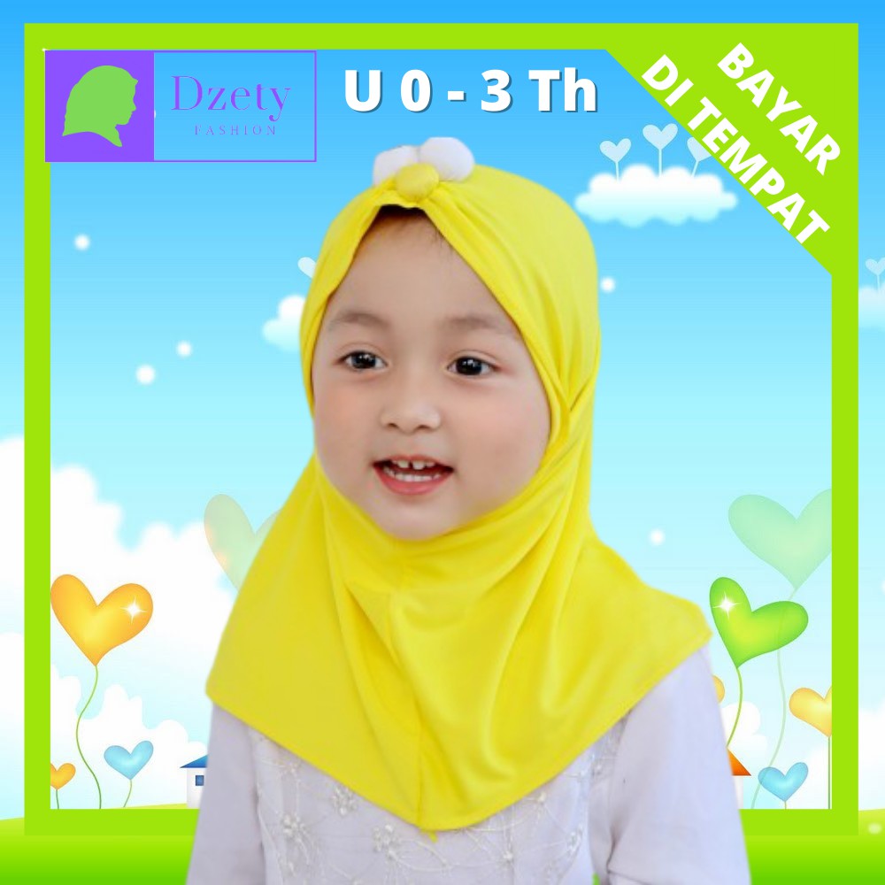 Jilbab Hijab Kerudung Bayi Perempuan Topi Lucu Newborn 1 2 Tahun 0 6 Bulan