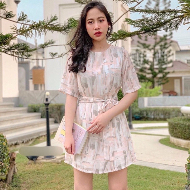 Febby Pattern Floral Dress Abstract mini short dress korea vintage dress pita formal dress pastel