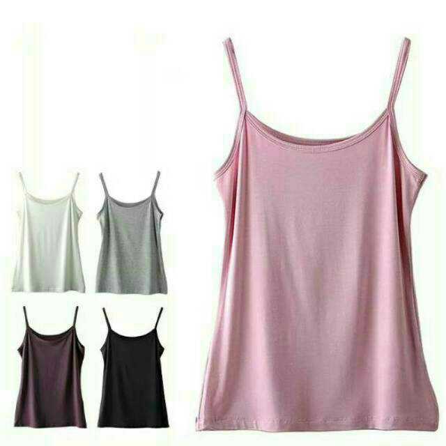 Grosir Lusinan 12pcs Tanktop Wanita Tali Kecil Allsize Mix Warna Bahan Adem Premium Tank Top Cewek