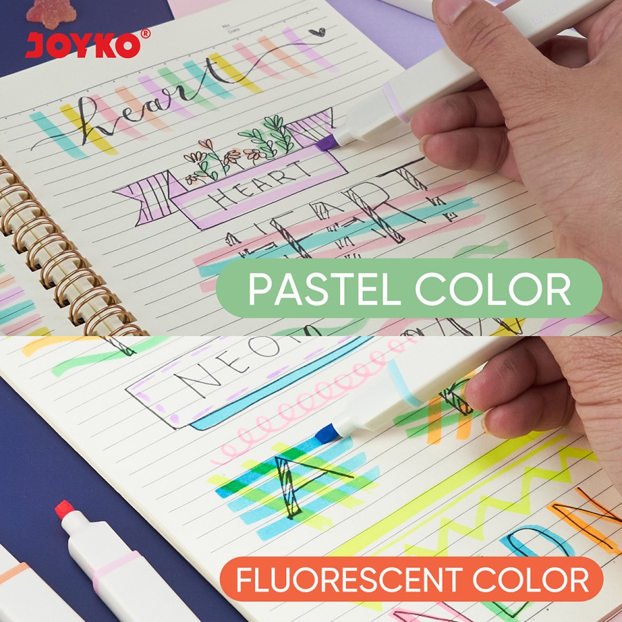 

RB Highlighter Joyko HL-72 6 Warna Penanda Berwarna Pastel Fluorescent