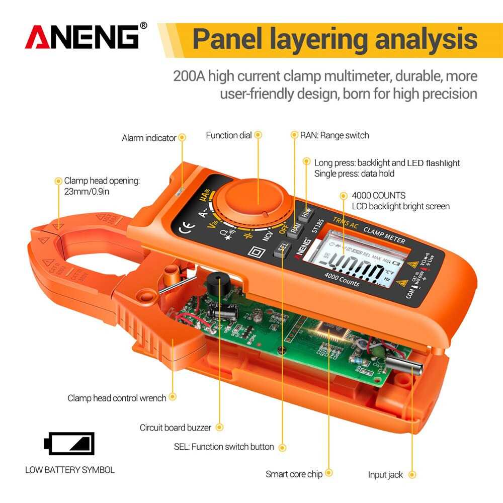 ANENG Digital Multimeter Voltage Tester Clamp - ST185 ( Mughnii )