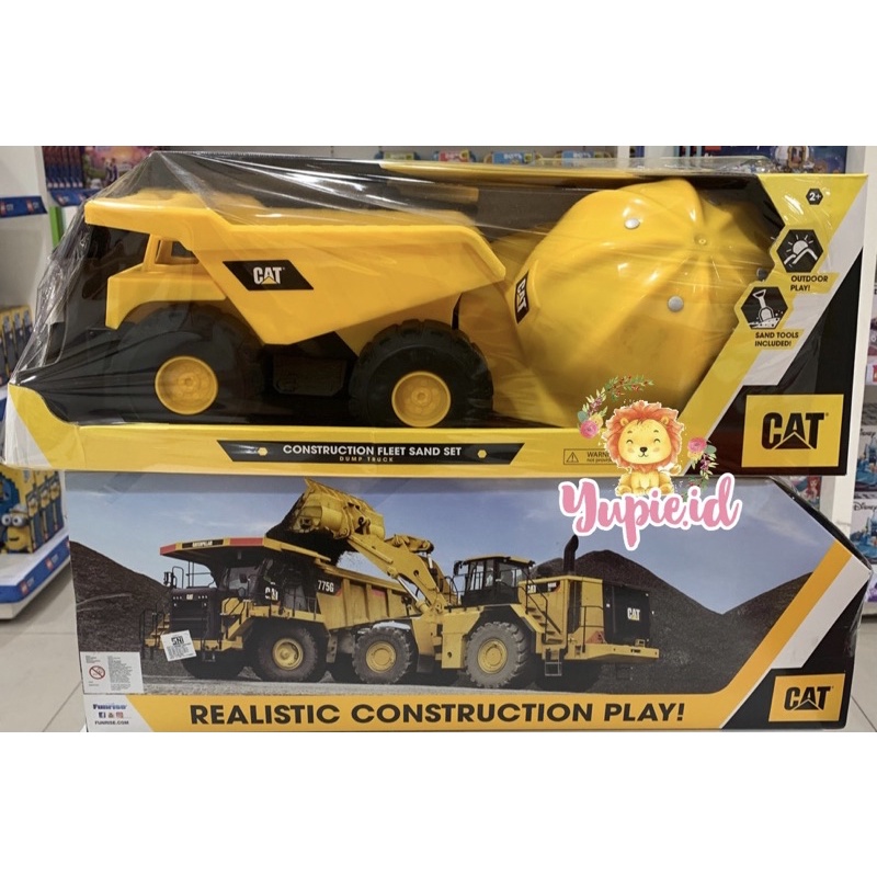 cat catterpillar construction toys fleet sands playset / mainan mobil-mobilan