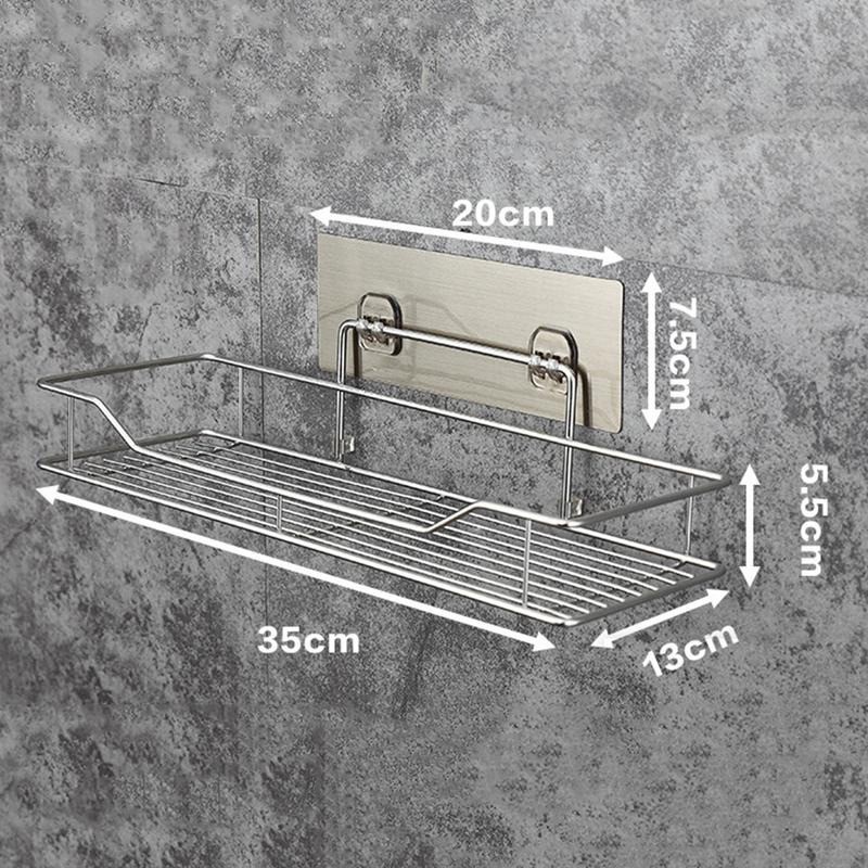 Rak Gantung Kamar Mandi Bathroom Organizer Rack Stainless W21 - SIlver