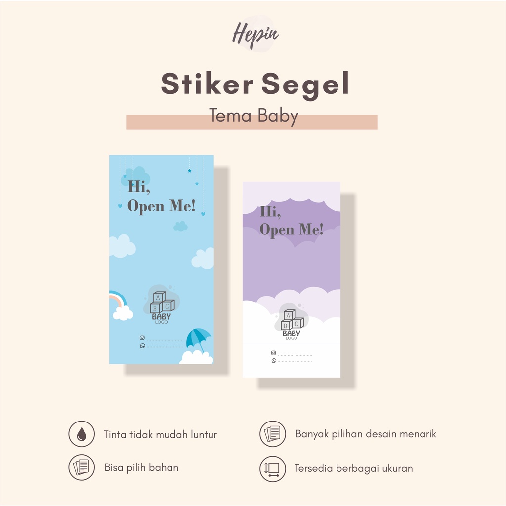 

stiker segel tema BABY /cetak stiker segel box murah