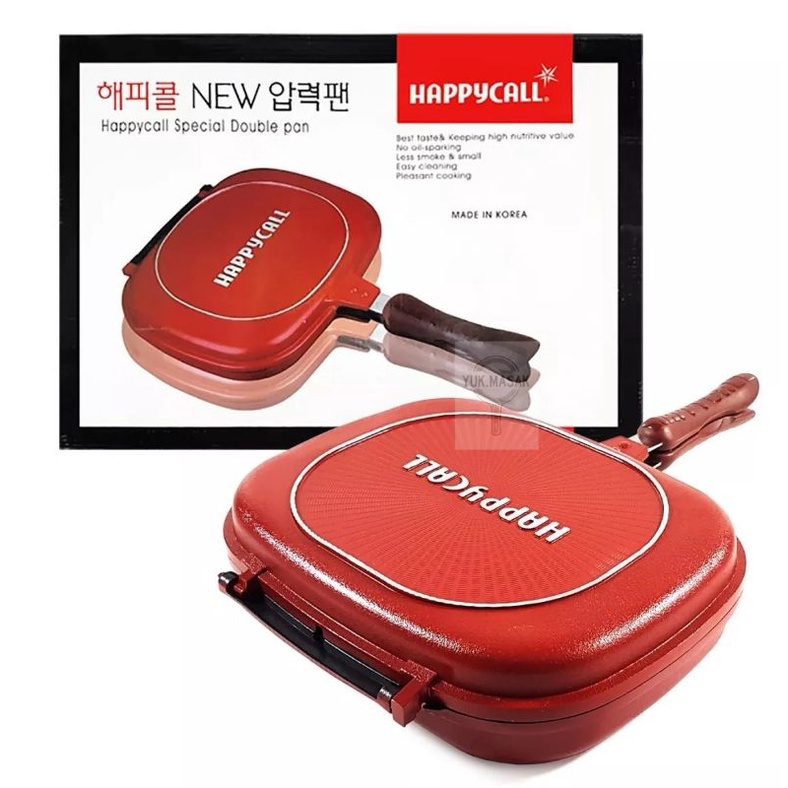 [ TERMURAH dan TERLARIS ] Happy Call Double Pan Original JUMBO Size 32 Cm made in KOREA / Wajan Tefl