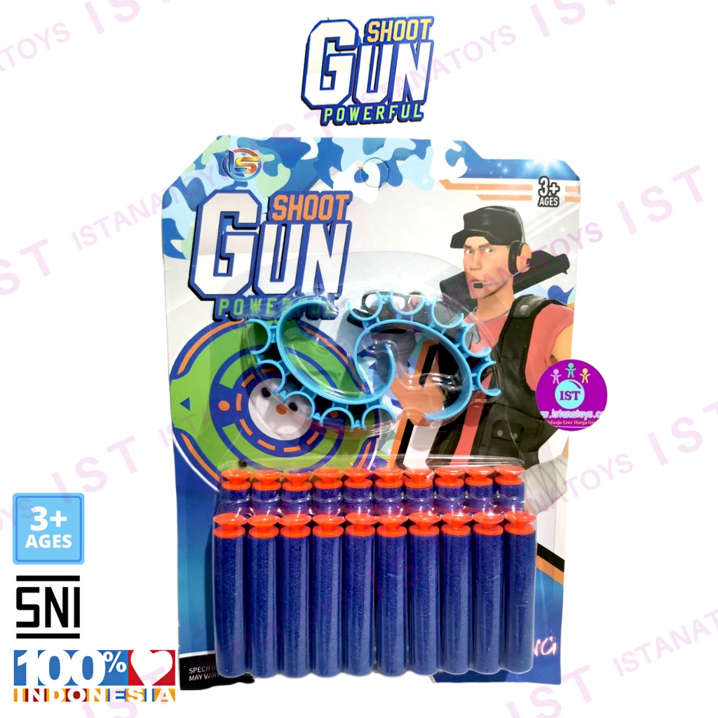 MWN Mainan Anak Peluru Busa Soft Bullet Biru LG 9 isi 20pc