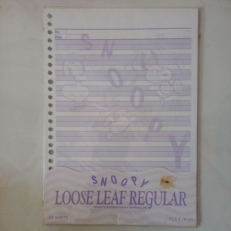 

Kertas Binder Karakter Animasi SNOOPY LOOSE LEAF