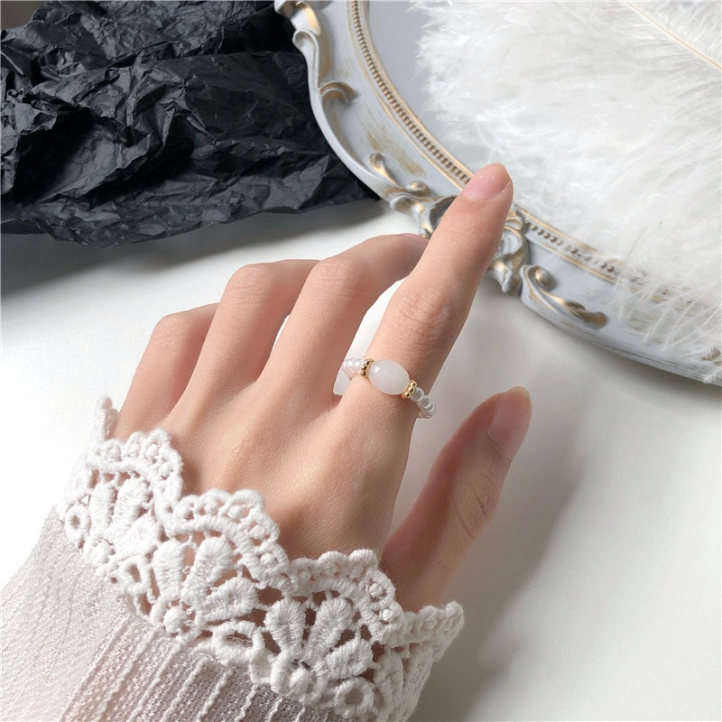 Cincin Mutiara Gaya retro Untuk Wanita