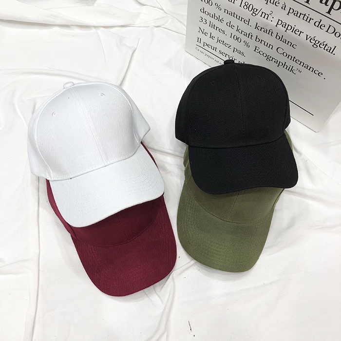 Topi Baseball Casual Gaya Korea Retro Warna Polos Untuk Pria / Wanita