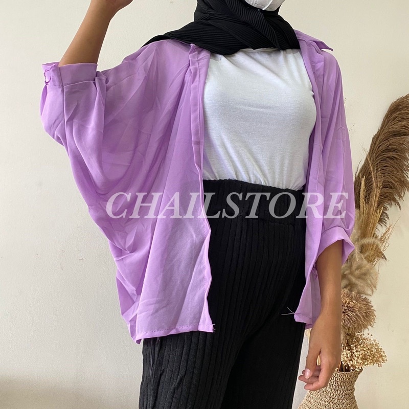 YOLA BASIC OUTER CARDIGAN PREMIUM / BATWING CERUTY PANJANG MURAH  /LUARAN KOVERSIZED