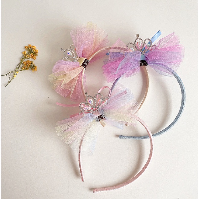 Bando Pita Korea / Bando Renda Mahkota Pesta Anak Pelangi Unicorn Ebba