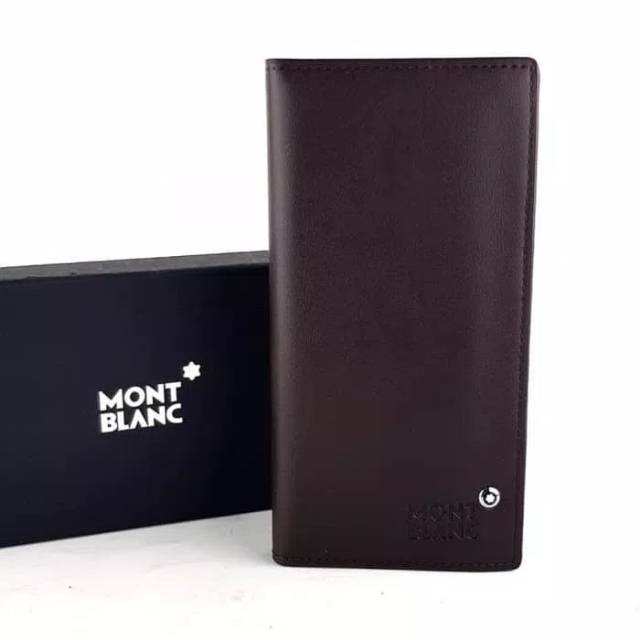 Dompet Panjang Kulit Asli Pria Wanita Murah Impor MONT BLANC ROJ-3 Coklat
