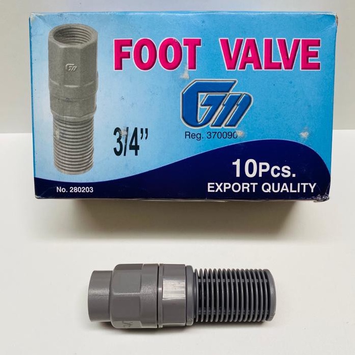 Foot Valve Plastik 3/4'' GM Abu Saringan bisa lepas - Foot Klep Pvc GM 3/4 in - Tusen Klep Per QUALITY EXPORT - Tusen Plastik