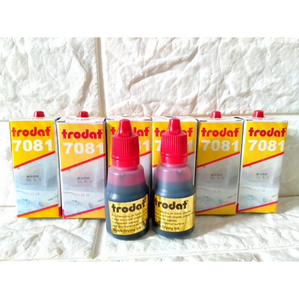 

Tinta Permanen Trodat 7081 Merah - tinta untuk bahan plastik, kertas glosy, plat, kaca, besi