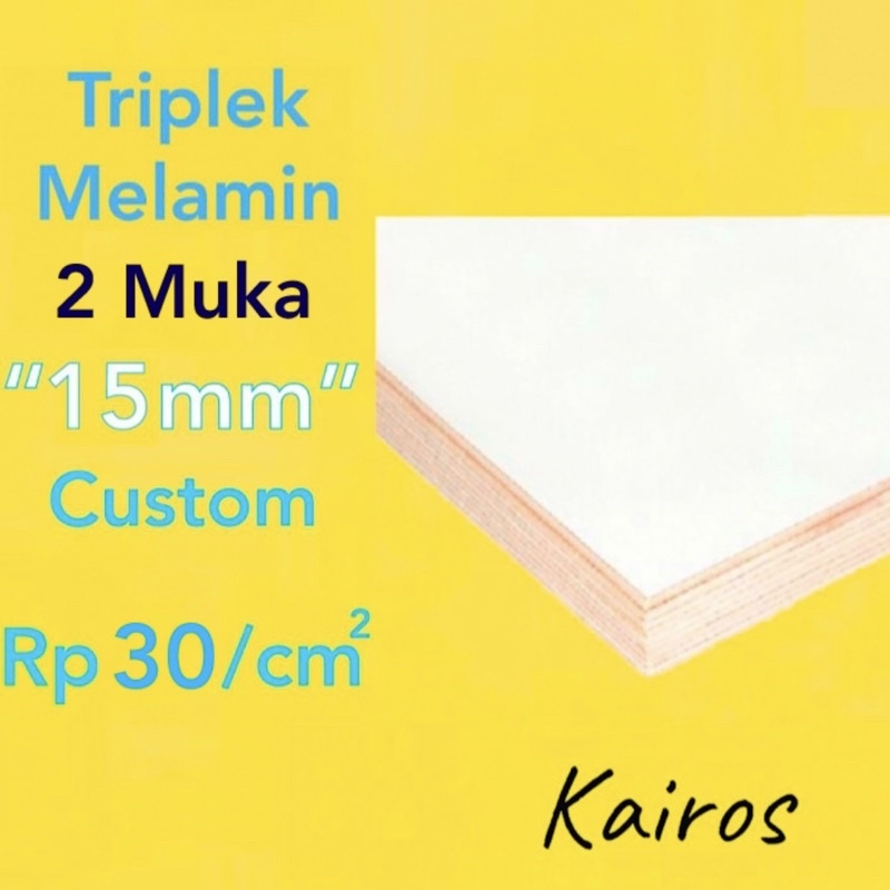 Triplek Melamin 2 muka Custom 15mm DOFF / Multiplek Melamin Custom