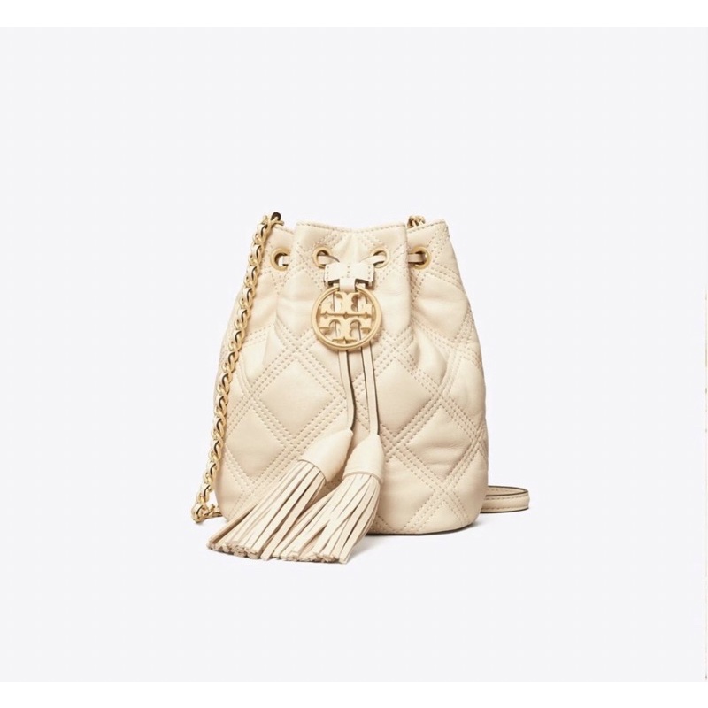 TB Fleming Soft Mini Bucket Bag New Cream