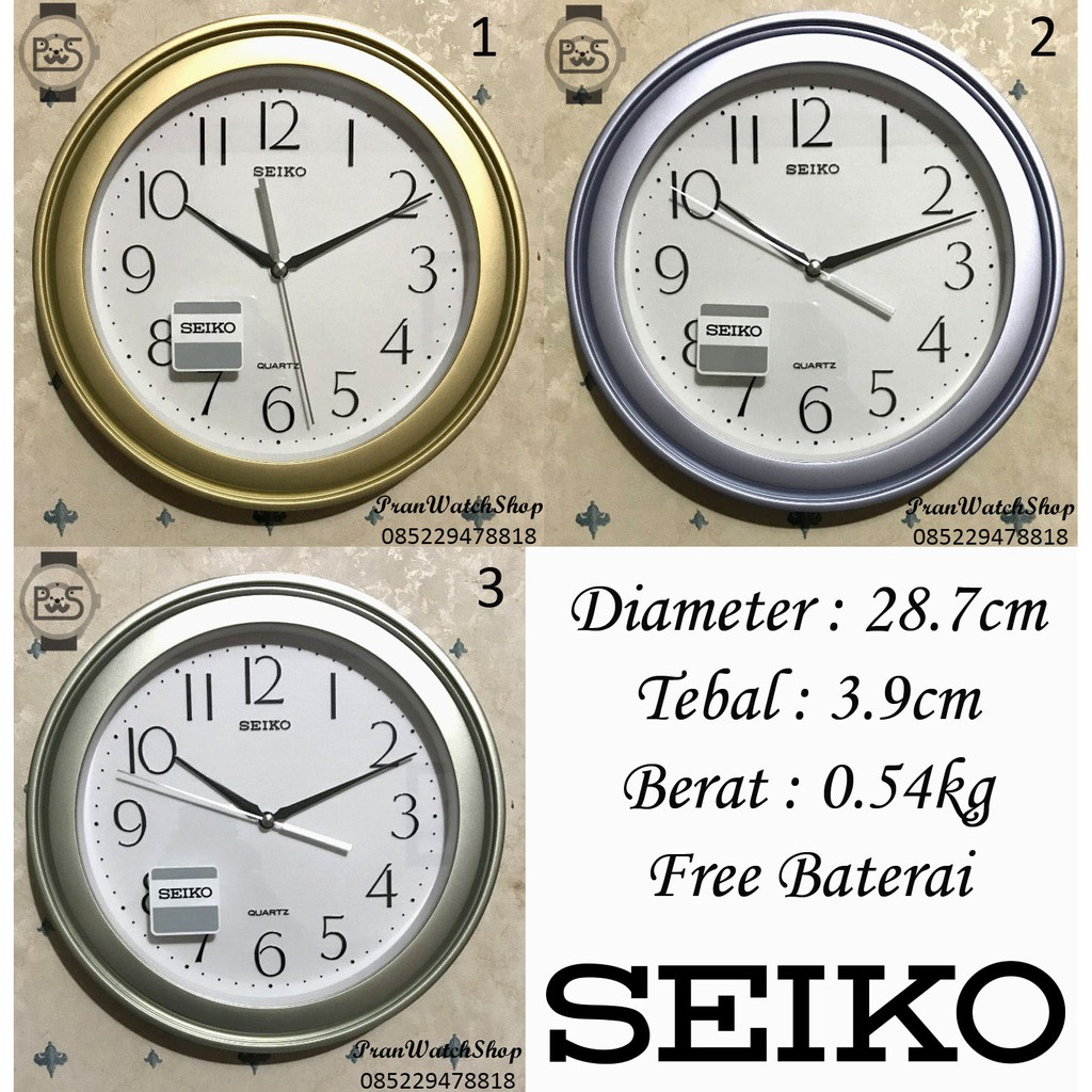  Jam  dinding  SEIKO  Original Minimalis  Modern Aneka Warna 