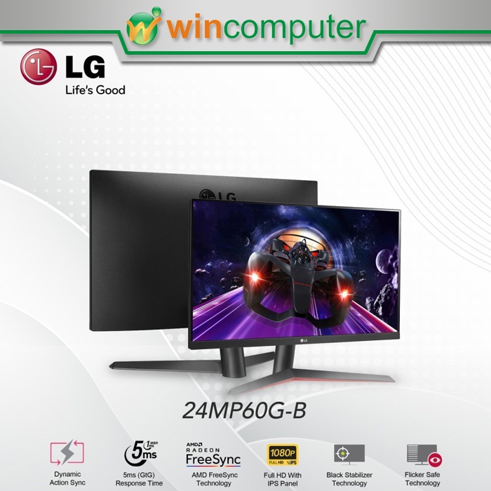 LG Monitor 24 inch 24&quot; 24MP60G 75Hz IPS Gaming Monitor