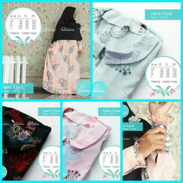 Gamis Elmina Kamala Motif - Rossa