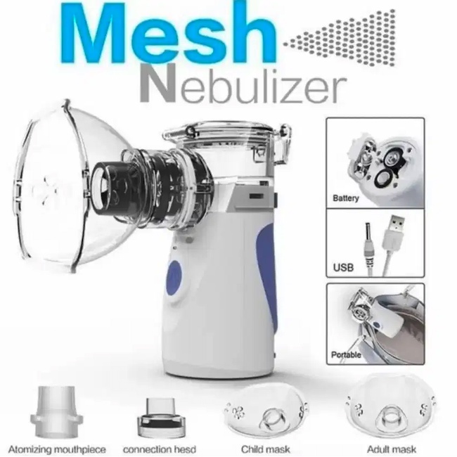 Portable Mesh Nebulizer Alat Uap Bantu Pernafasan Asma Inhalasi YM-252