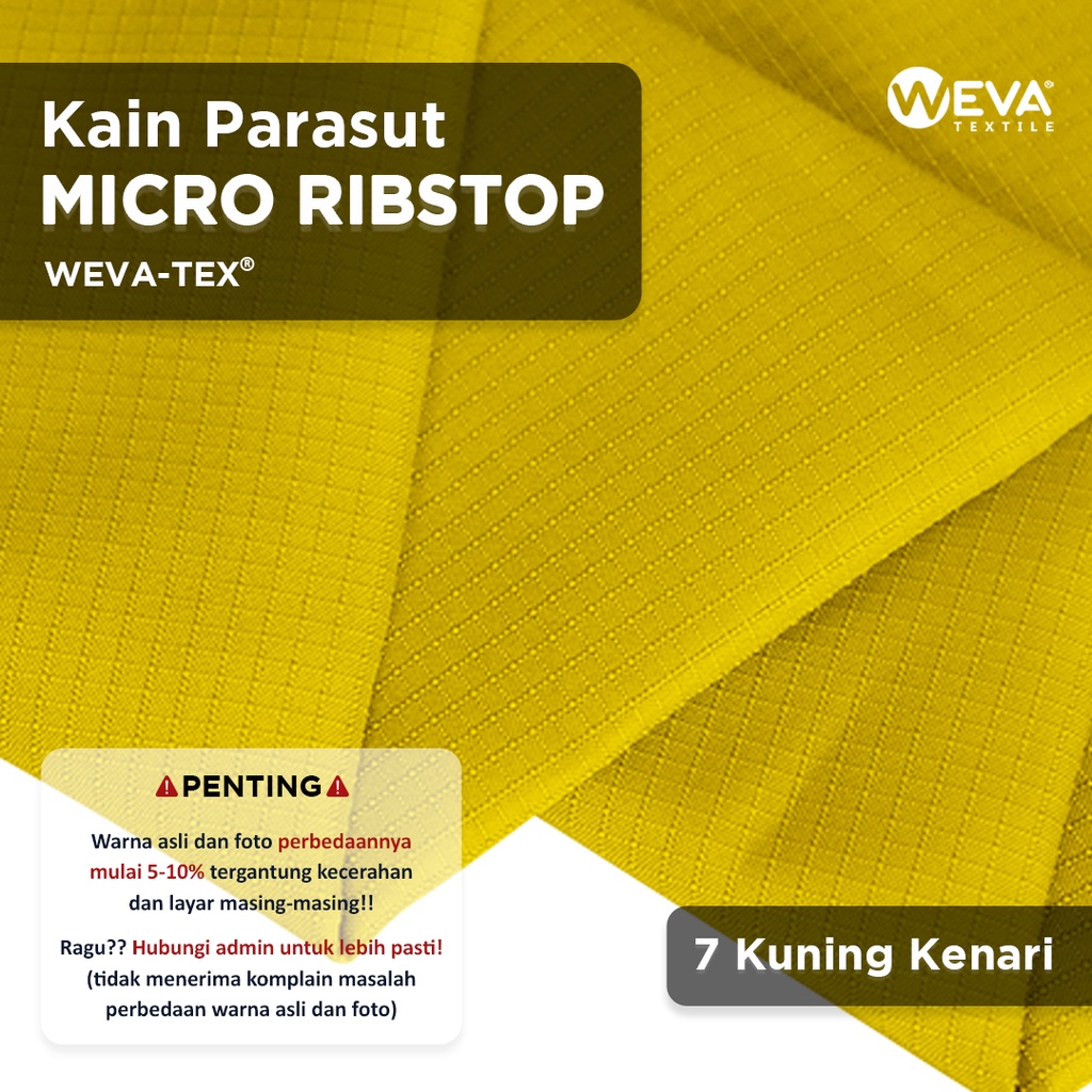 Bahan Kain Micro Ribstop Kain Jaket Parasut Waterproof Kuning