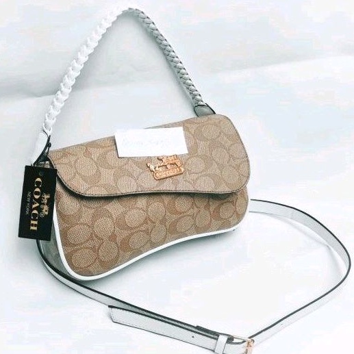 Coach Shoulder Bag tali kepang + Serti tas wanita kekinian