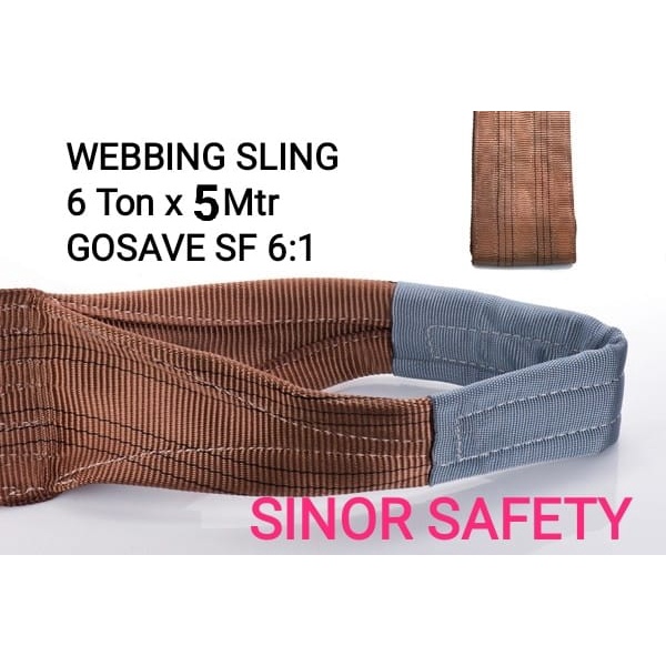 WEBBING SLING 6 Ton x 5 Meter Tali Pengikat Pengangkat Safety