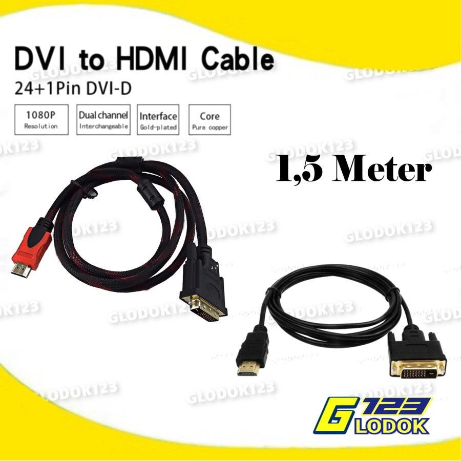 Cable Kabel HDMI Male To DVI Male 24+1 FULL HD 1080P