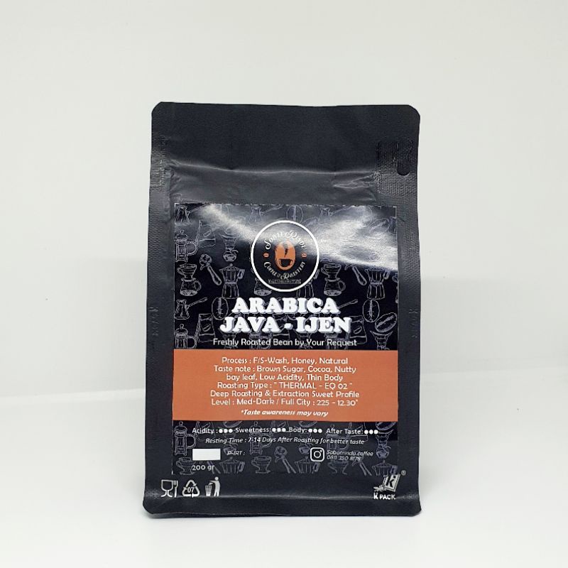 

ARABICA JAVA IJEN ROASTED BEAN COFFEE BIJI GILING BUBUK POWDER