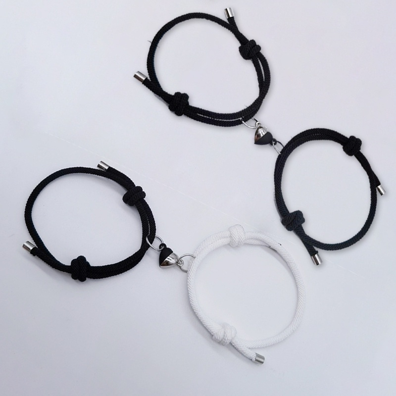 2 Pcs Pasangan Gelang Magnet Adjustable Pesona Gelang Cinta Aksesoris Fashion Hadiah Sri