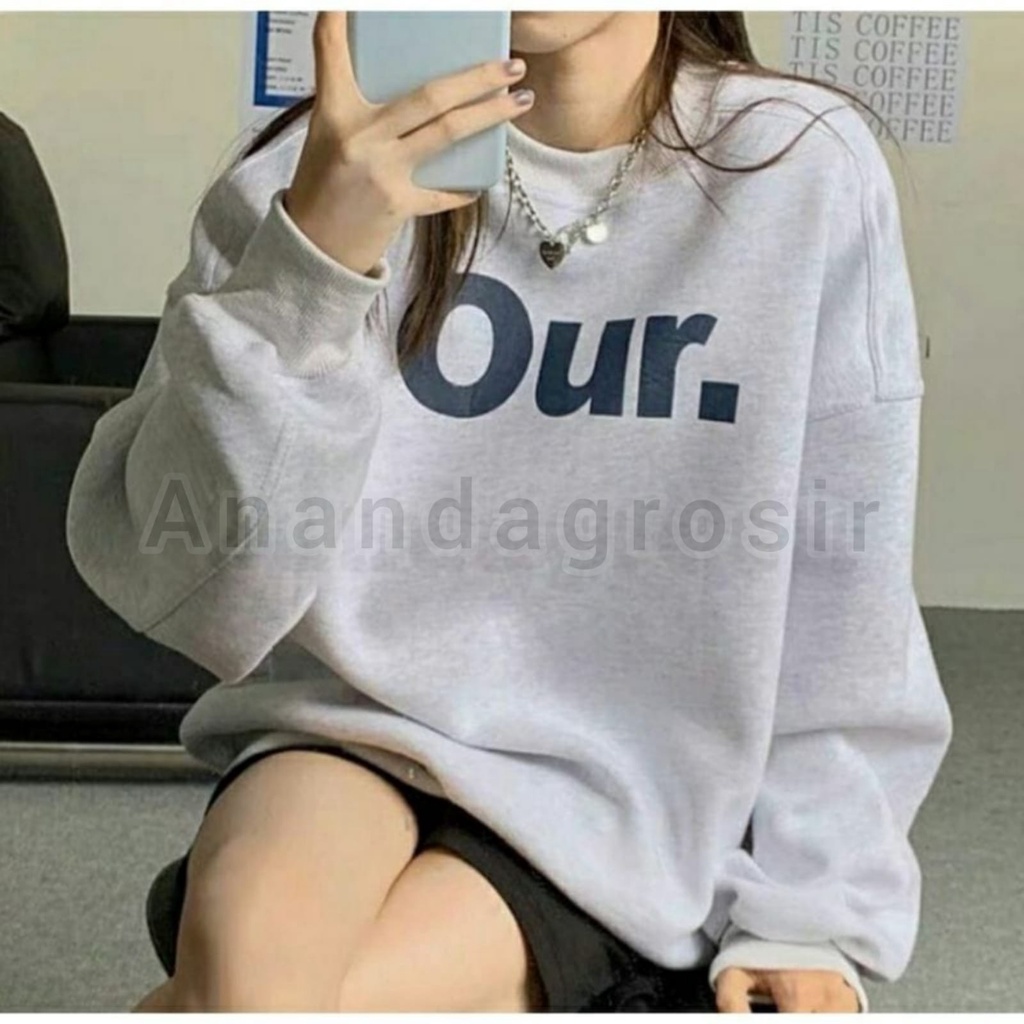 SWEATER WANITA OUR GREY - SWEATER OVERSIZE - SWEATER OBLONG