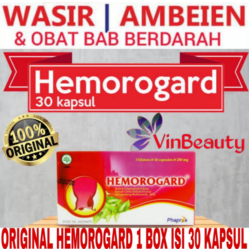 ORIGINAL HEMOROGARD 30 KAPSUL 1 BOX / OBAT WASIR AMBEIEN HEMOROGARD 1 BOX ISI 30 KAPSUL