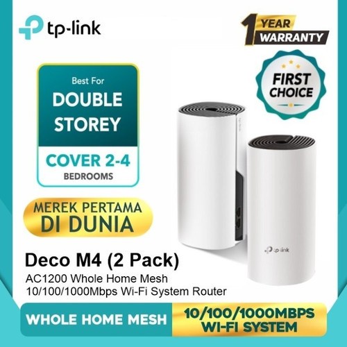 TP-LINK Deco M4 AC1200 2Pack Whole Home Mesh WiFi System isi 2pcs