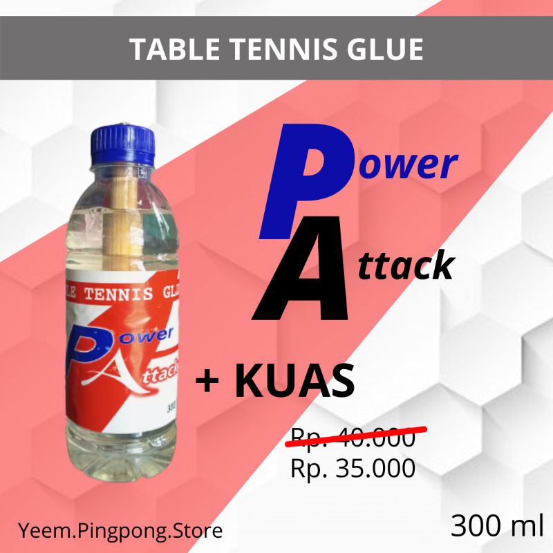Lem karet Bet POWER ATTACK + KUAS pingpong tenis meja