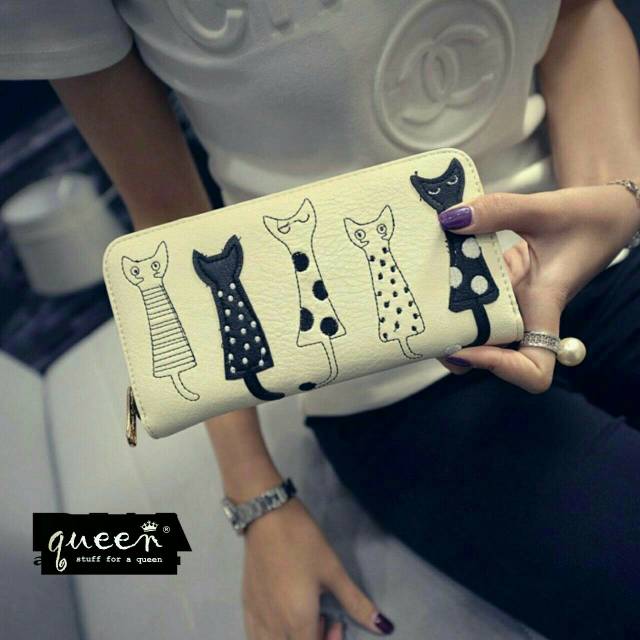 DOMPET WANITA KUCING BERJEJER - Dompet panjang wanita KOREAN FASHION WALLET