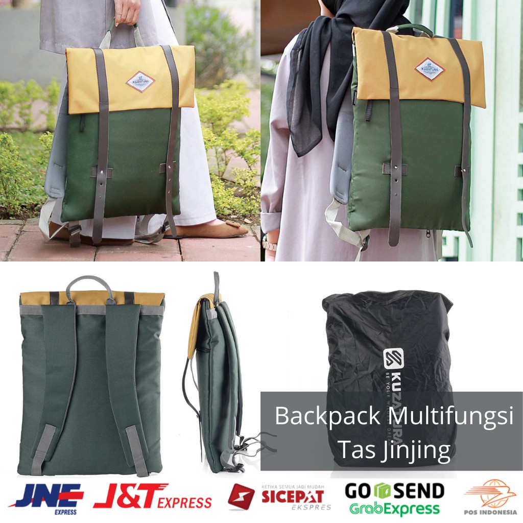 Ransel Wanita Stylish Backpack Fashion Kuzatura Cewek Kulit Sintetis Tas Punggung Multifungsi