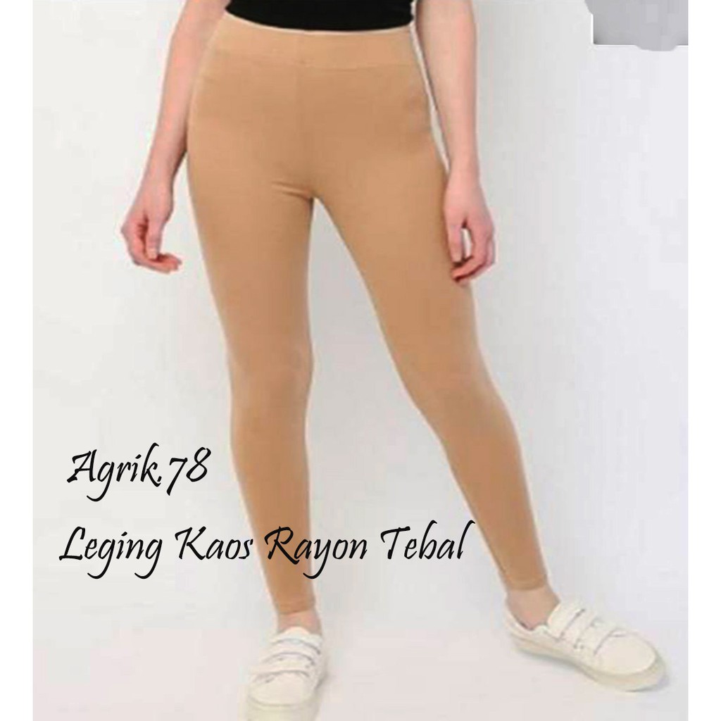 LEGGING PANJANG WANITA BAHAN KAOS RAYON TEBAL SIZE. ( M .L .XL )-3