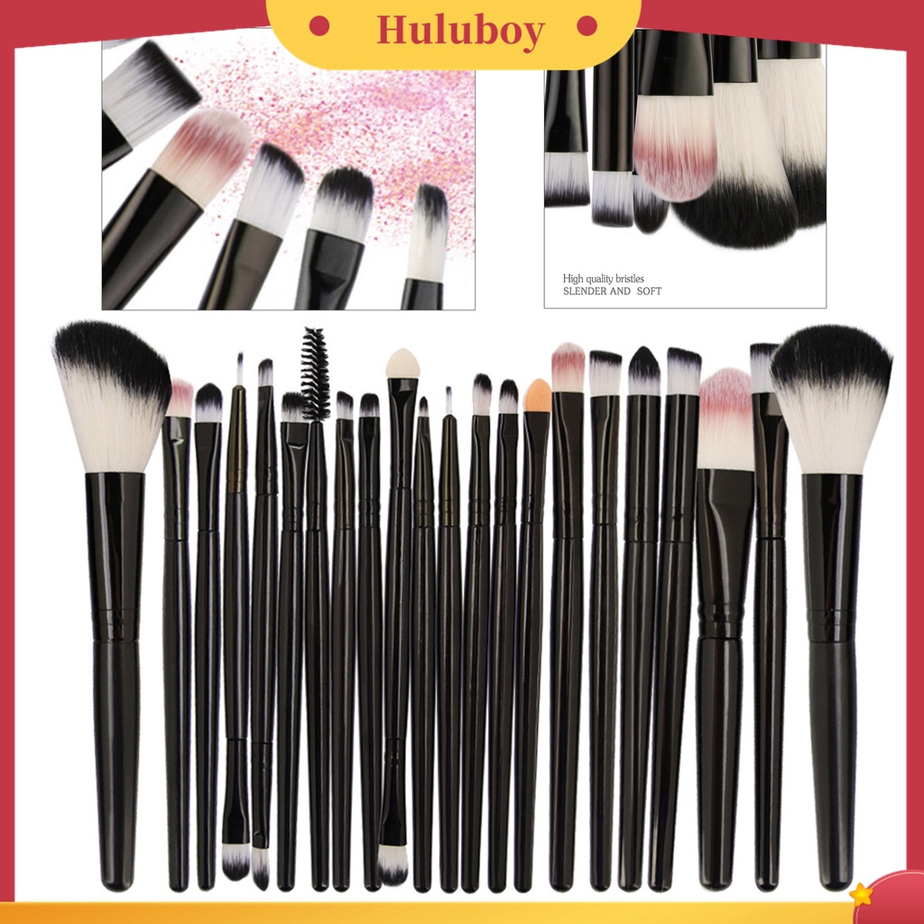 Huluboy Huluboy♡ 22 Pcs / Set Brush Makeup Eyeshadow Concealer Blending Model Panjang Untuk Wanita