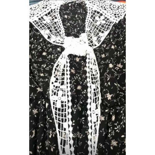 KERAH COLLAR/KERAH PALSU SEGITIGA/SCARF CAPE /SYAL RENDA BUNGA IMPORT/SYAL SELENDANG KECIL TABIR SURYA PENDEK/SYAL ROMPI KECIL-6