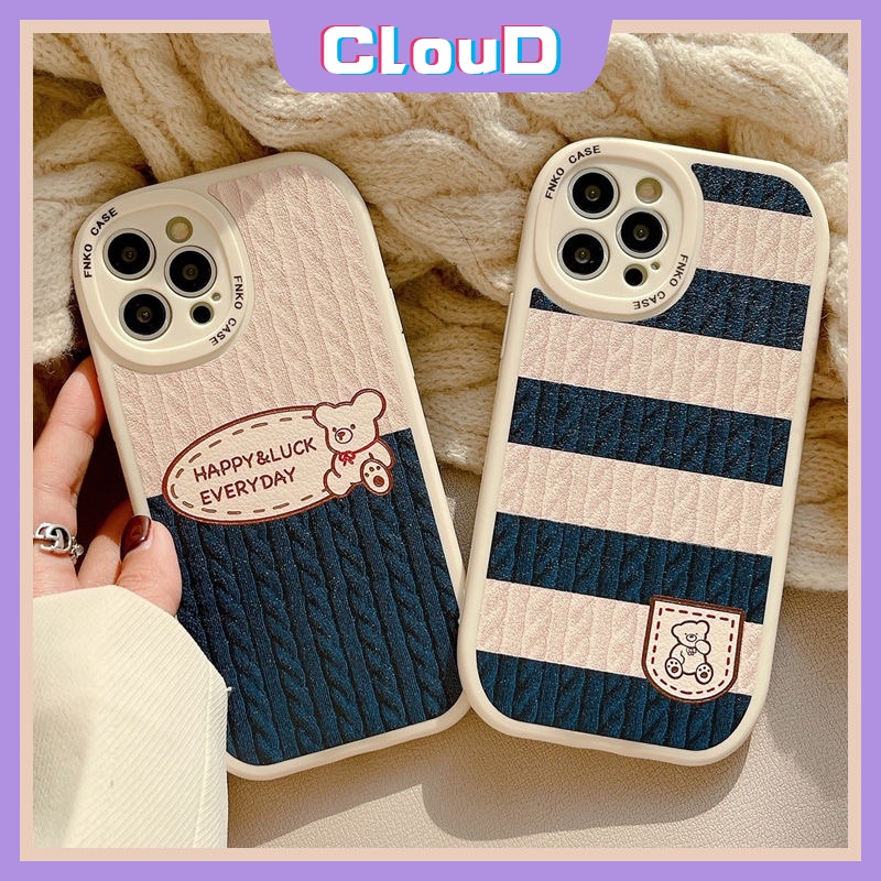 Soft Case Rajut Motif Kartun Beruang Garis OPPO A15 A57 2022 A3S A96 A55 A95 A15s A12 A17 A16K A16 A94 A1K A31 A9 A5 A54 A5S A76 A7 A92 A74 A52 A16E A53 A33 A36 Reno 5F 7Z 5 7 6 4 4 4F