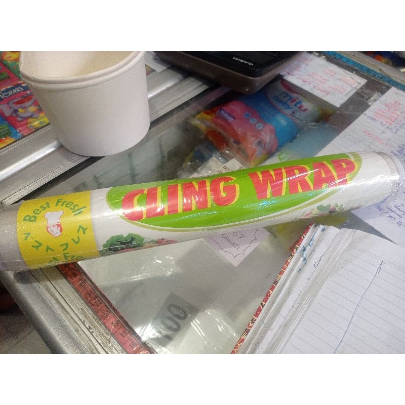 cling wrap makanan cutter dispenser refill roll tebal plastik dengan pemotong food