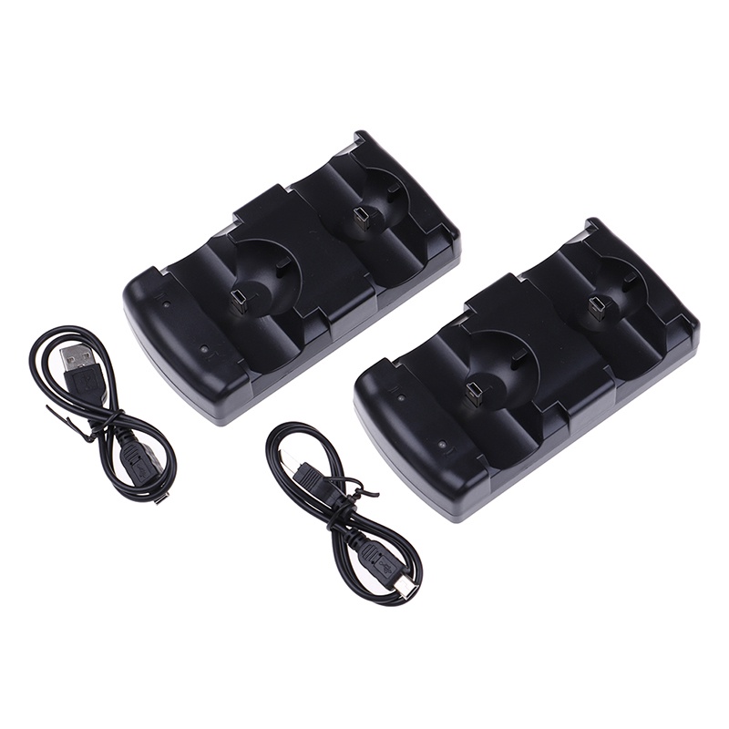 (LUCKID) Dock charging usb Warna Hitam Untuk playstation 3 ps3 move